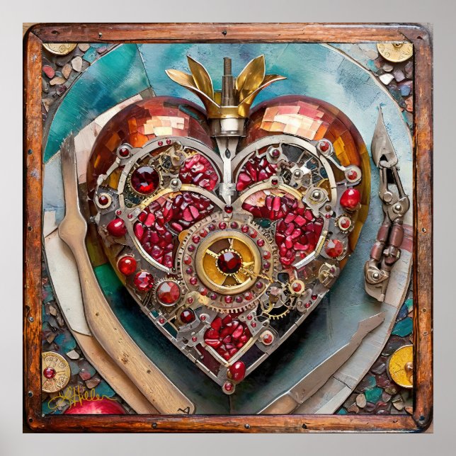 Ruby Pomegranate Heart Steampunk Series Poster (Framsidan)