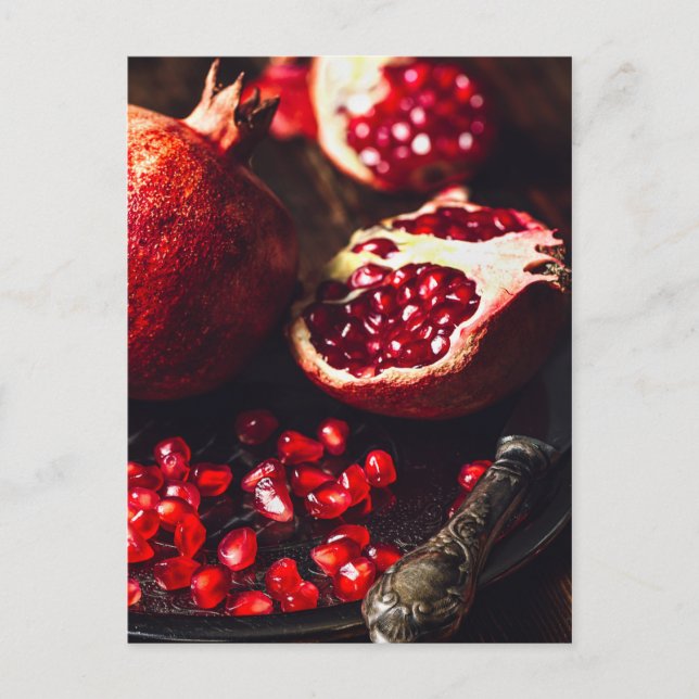 Ruby pomegranate vykort (Framsida)