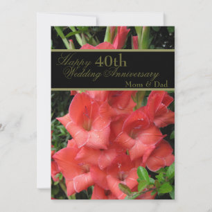 Ruby Red 40-årsdagen Bröllop Mamma och Pappa