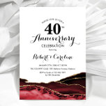 Ruby Red 40-årsdagen Inbjudningar<br><div class="desc">Ruby Red 40-årsjubileum. Elegantens formella utformning med ett skript som anger marmorbakgrund,  faux glitter guld och typografi. Trendig inbjudan-kort perfekt för en snyggt bröllop-årsdag i firande. Skrivna Zazzle-inbjudningar eller digital utskrivbar mall för omedelbar nedladdning.</div>