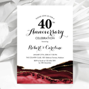 Ruby Red 40-årsjubileum Inbjudningar