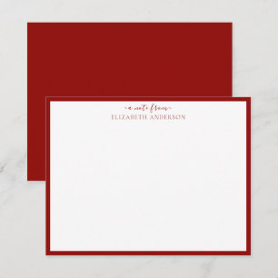 Ruby Red 'A Note from' Classic Gräns Note Card Anteckningskort