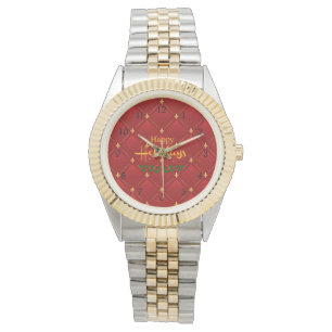 Ruby Red and Guld Art Deco/Art nouveau Armbandsur