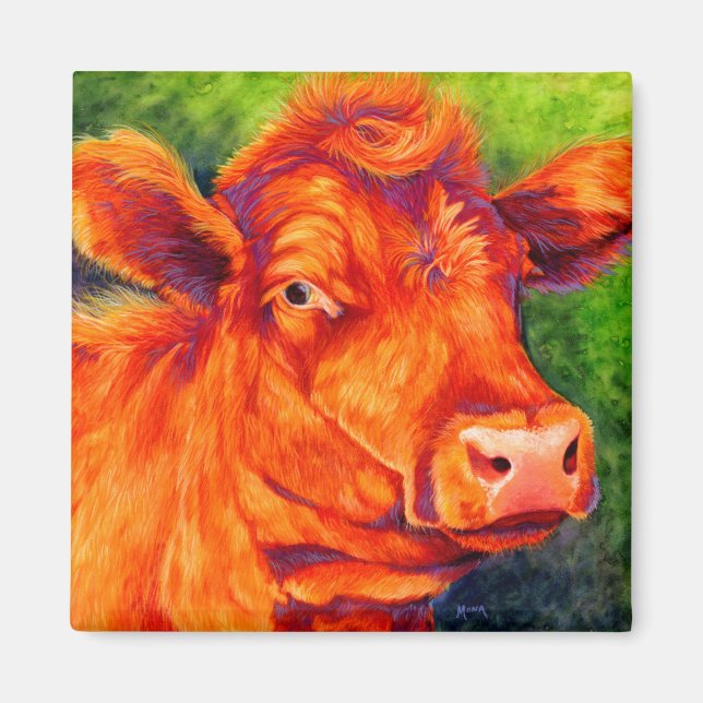 Ruby Red Angus Cow Magnet (Framsidan)