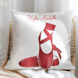 Ruby Red Ballet Tofflor w Namn Dance Kudde