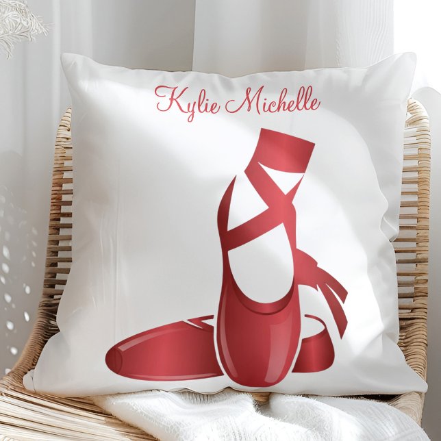 Ruby Red Ballet Tofflor w Namn Dance Kudde (Skapare uppladdad)