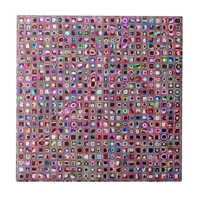 Ruby Red "Bijoux" Textured Mosaic Tiles Mönster Kakelplatta (Framsidan)