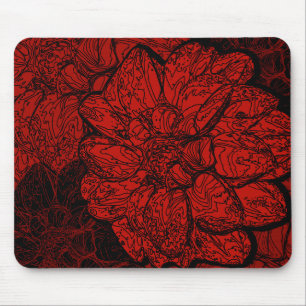 Ruby Red & Black Dahlia Flowers Musmatta