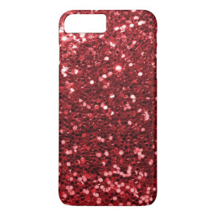 Ruby Red Fals Glitter Gnistrande Tryck