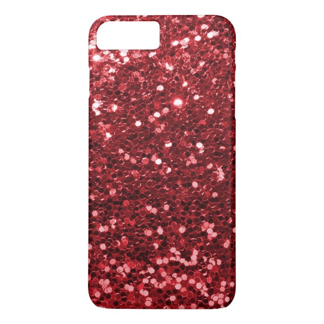 Ruby Red Fals Glitter Gnistrande Tryck Case-Mate iPhone Skal (Baksida)