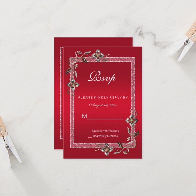 Ruby Red Gems & Glitter Ruby 40:E Bröllop (Fram/Back In Situ)