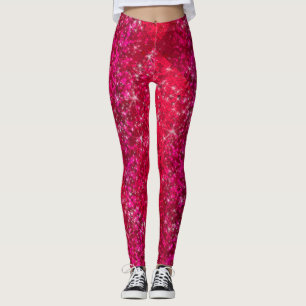 Ruby Red Glitter Sparkly Bling Mode Yoga Byxor