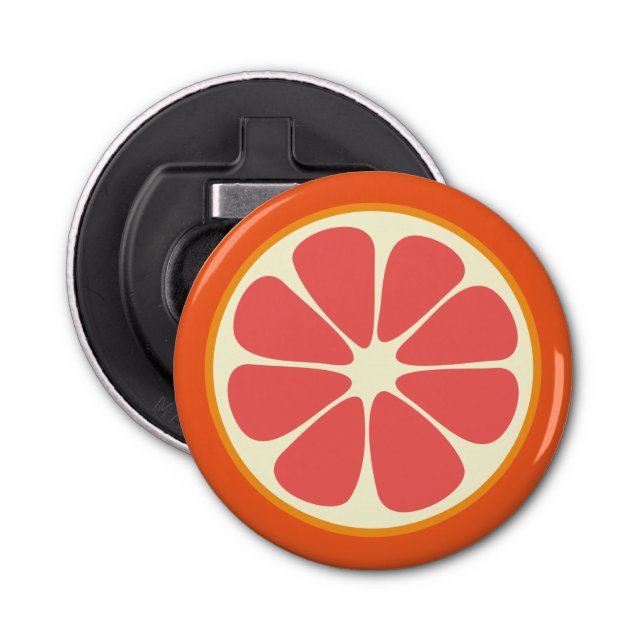 Ruby Red Grapefruit Juicy Sweet Citrus Fruit Slice Flasköppnare (Framsidan)