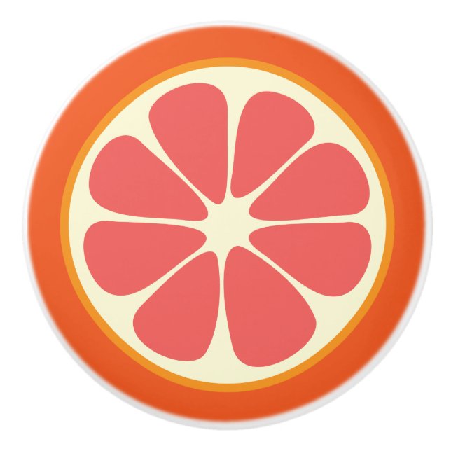 Ruby Red Grapefruit Juicy Sweet Citrus Fruit Slice Knopp (Framsidan)