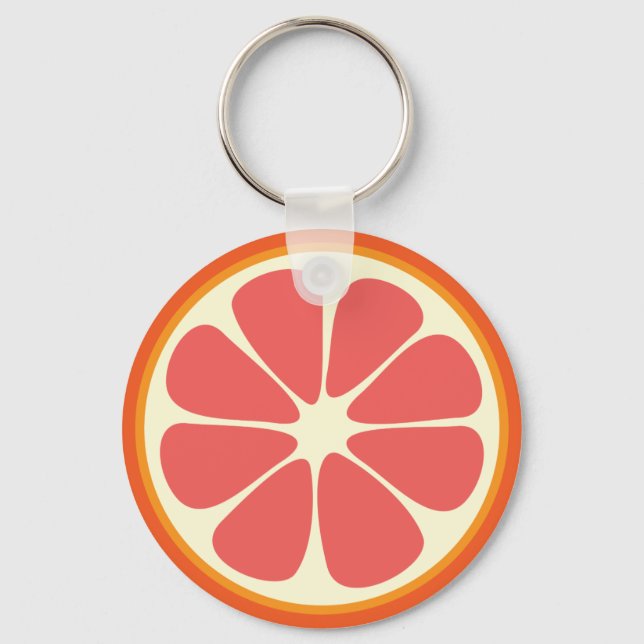 Ruby Red Grapefruit Juicy Sweet Citrus Fruit Slice Nyckelring (Framsida)