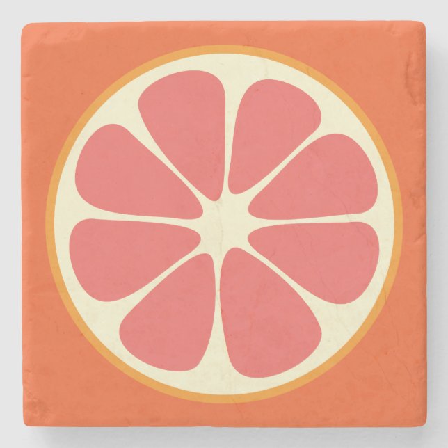 Ruby Red Grapefruit Juicy Sweet Citrus Fruit Slice Stenunderlägg (Framsidan)