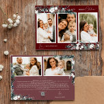 Ruby Red Greenery Vintage 5 Photo Collage Julkort<br><div class="desc">Välkommen till vår fantastiska Ruby Red Greenery-Vintage 5 Photo Collage-Helgdag Card, där vintage charm möter modern elegans. Den här designen har en berikad vattenfärgsgrej och subtilt elegant-kalligrafi med enkel typografi, som fångar kärnan av traditionell coziness- och rustic cottage core. Med en aning efterluft och ett streck av bekvämlighet för jordbruksföretaget...</div>