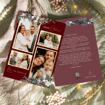 Ruby Red Greenery Vintage Four Photo Collage<br><div class="desc">Välkomna till vår fantastiska Ruby Red Greenery-Vintage med fyra Helgdag för fotokollage-fotolykort, där vintage charm möter modern elegans. Den här designen har en berikad vattenfärgsgrej och subtilt elegant-kalligrafi med enkel typografi, som fångar kärnan av traditionell coziness- och rustic cottage core. Med en aning efterluft och ett streck av bekvämlighet för...</div>