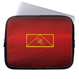 Ruby Red & Gult Monogram bärbar dator Laptop Fodral
