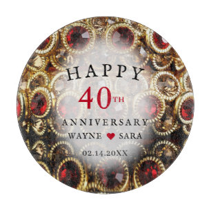 Ruby Red Jeweled 40 Bröllop-årsdagen