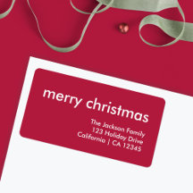 Ruby Red jul | Burgundy Minimalist Adress