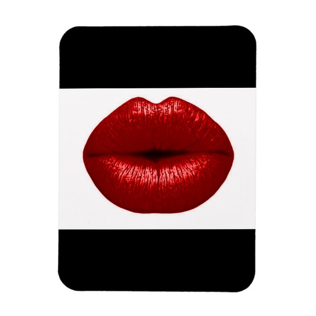 RUBY RED LIPSTICK MAKEUP BEAUTY MODE SALON LÄPPAR MAGNET (Vertikal)