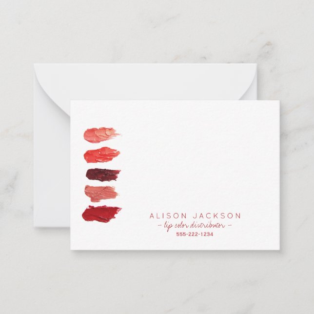 Ruby Red lipstick swatches lip färg distributör Anteckningskort (Framsida)