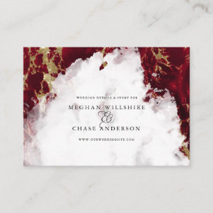 Ruby Red MarLED Watercolor Geode BarefootBride™ Visitkort