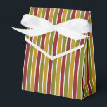 Ruby Red, Oliv grönt, Guld Stripe Presentaskar<br><div class="desc">Ruby Red,  oliv grönt och guld stripe-affär med band. Perfekt för alla teman för dekoration av gåvor; enkel/minimalistisk till maximalistisk beroende på ytterligare försköning.</div>