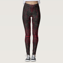 Ruby Red Romantic Weasted Gothic Kor Mönster Leggings