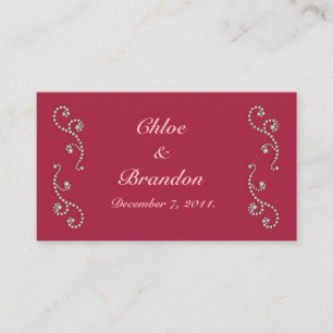 Ruby Red, Rosa and Pearls Bröllop webbplats Card Tilläggskort