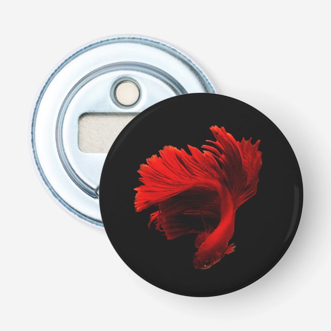 Ruby Red Siamese Fighting Fish Flasköppnare (Framsidan)