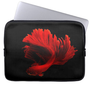 Ruby Red Siamese Fighting Fish Laptop Fodral