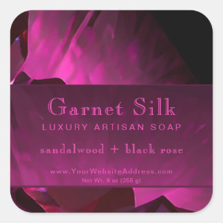 Ruby Red Silke Elegant Modern Luxury Product Label Fyrkantigt Klistermärke