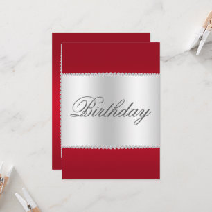 Ruby Red, Silver och Gems Birthday Inbjudningar