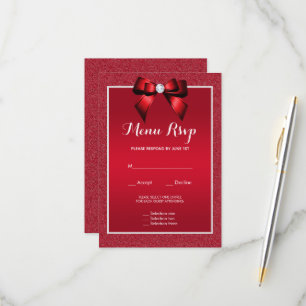 Ruby Red & Snyggt Gem Bröllop Menu OSA Kort
