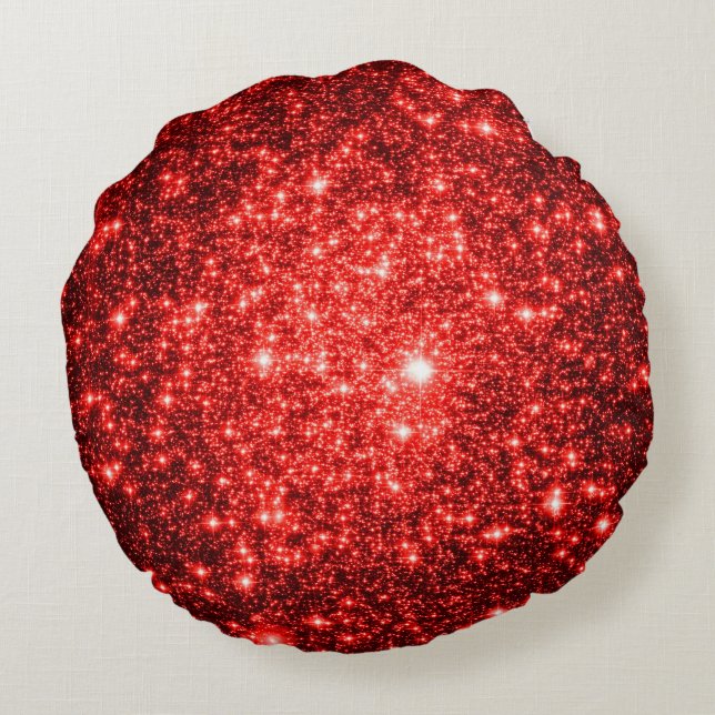 Ruby Red Stars Pillow Rund Kudde (Baksidan)