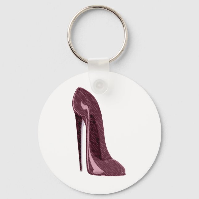 Ruby Red Stiletto Shoe Nyckelring (Framsida)