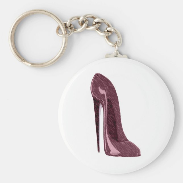 Ruby Red Stiletto Shoe Nyckelring (Framsidan)