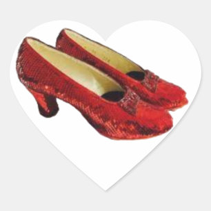 Ruby Red Tofflor Guide of Oz Wicked Stickers! Hjärtformat Klistermärke
