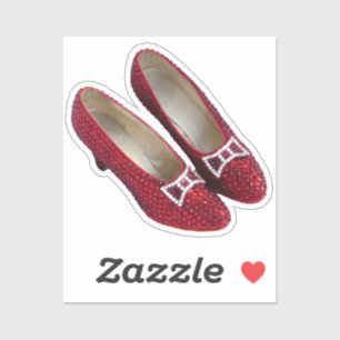 Ruby Red Tofflor Shoes Wicked Vinyl Sticker! Klistermärken