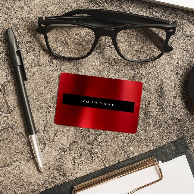 Ruby Red Vin Metallic Black Sommelier Stylist Visitkort (Ruby Red Wine Metallic Black Sommelier Stylist Business Card)