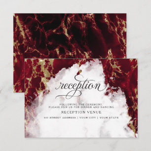 Ruby Red Watercolor Geode BarefootBride™ Inbjudningar