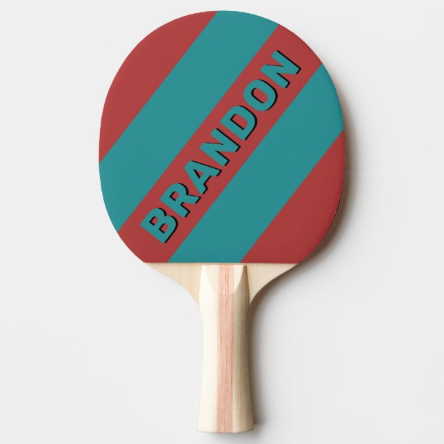 Ruby Reef Kraftiga Ränder med Namn Pingisracket (Framsidan)