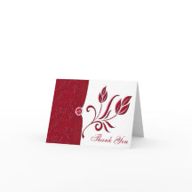 Ruby röd och vit blomsterkort tackkort