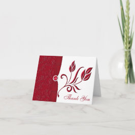 Ruby röd och vit blomsterkort tackkort