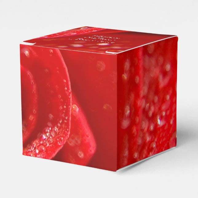 Ruby röd ros bröllopsfavörer presentaskar (Framsidan Sidan)