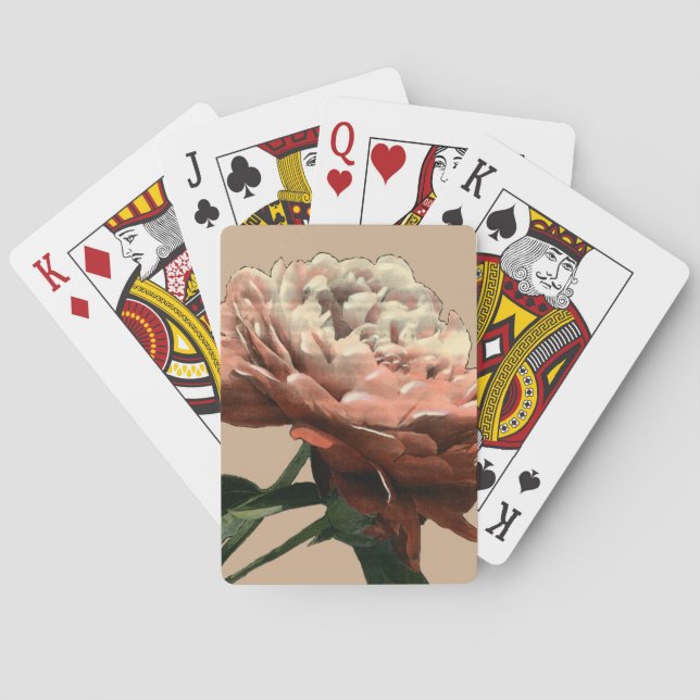 Ruby Röd ros med vita accenter Kortlek (Baksidan)