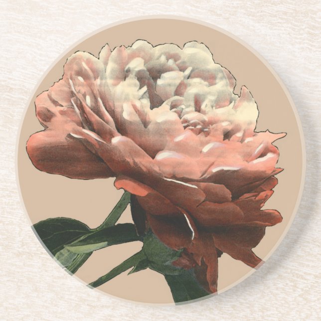 Ruby Röd ros med vita accenter Underlägg (Framsidan)