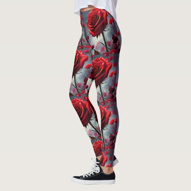 Ruby Röd ros Stem and Buds Leggings (Vänster)